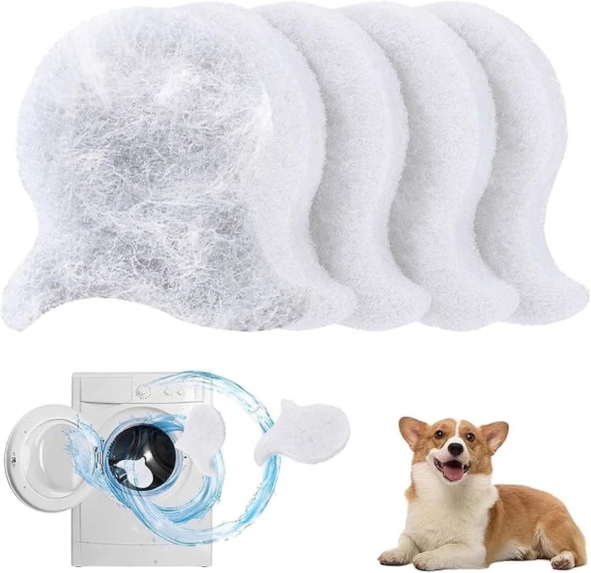 4 stuks haarvangers voor wasmachine, haarvanger voor wasmachine, herbruikbare haarvanger, herbruikbare haaropvangbal, wasballen, haarvanger (A).