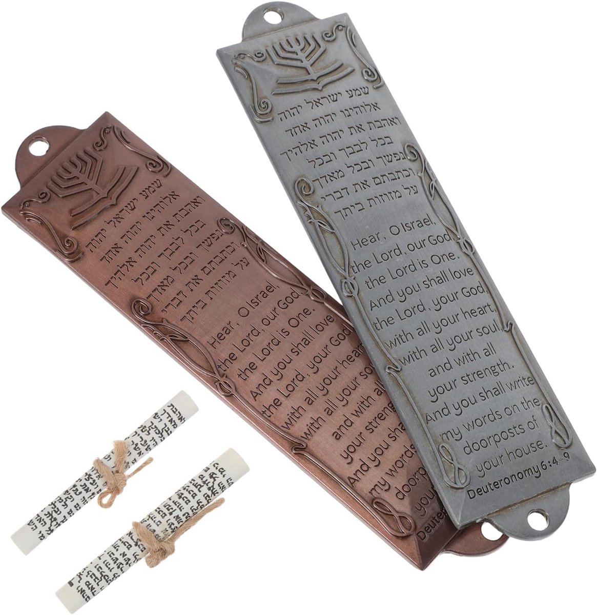 2 Sets Joods Deurornament Mezuzah Case Met Scroll Judaica Religieuze Deurdecoratie Voor Huiszegening Hanukkah Geschenk