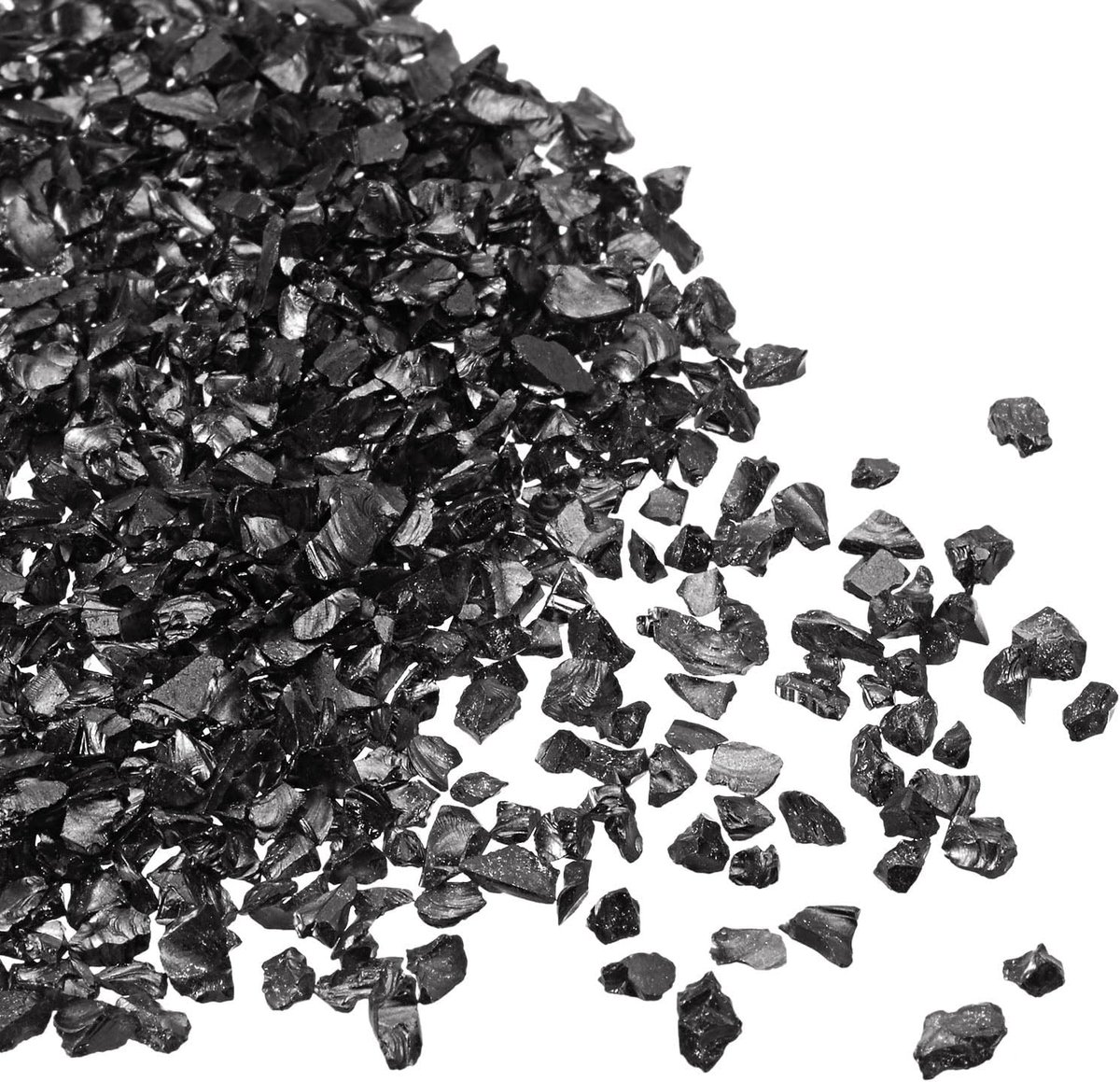 Glassplinters, 2-4 mm x 20 g, onregelmatig metalen glas in zwart voor doe-het-zelf decoratie en nagelkunst, elektrisch gecoat oppervlak
