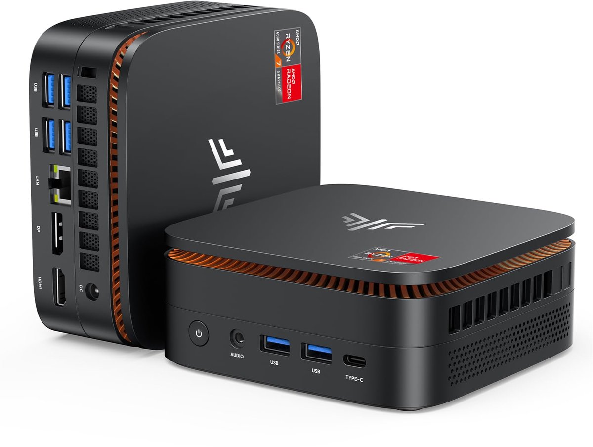 Mini PC - 24 GB LPDDR5 Geheugen - 1 TB NVMe SSD Opslag - AMD Ryzen 7 7735HS Processor - Geïntegreerde Radeon Graphics - Compact Formaat