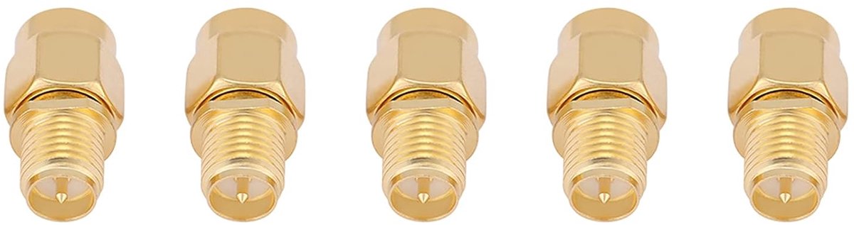 Coaxiale adapterset 5 stuks - SMA mannelijke naar RP-SMA vrouwelijke - RF-connectoren - Voor elektronische toepassingen