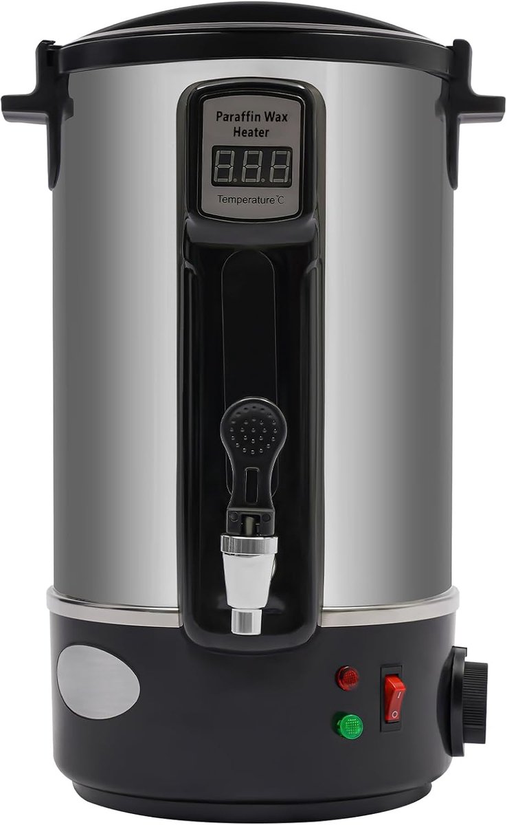 Capaciteit wassmelter voor het maken van kaarsen grote wassmeltpot met schenktuit doe-het-zelf kaars smeltpot roestvrij staal elektrische aromatherapie wakker instelbare temperatuur 8L