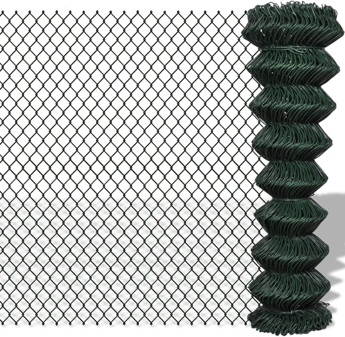 Yorten Gaasomheining, gaashek, draadomheining, metalen tuinhek, verzinkt, staaldraad, groen, 1,5 x 25 m (H x L)