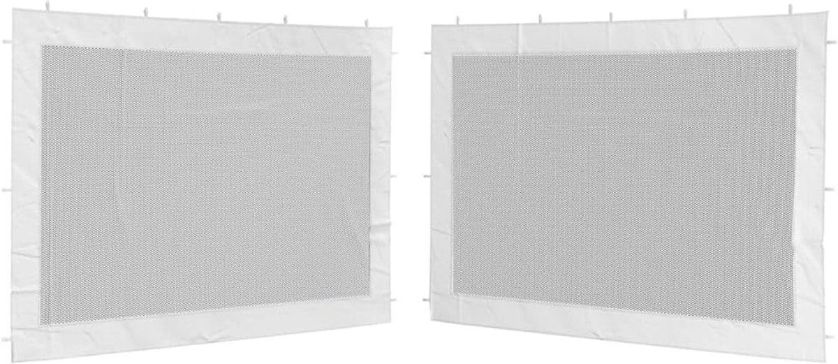 Zijwanden 2 stuks mesh wit zwart