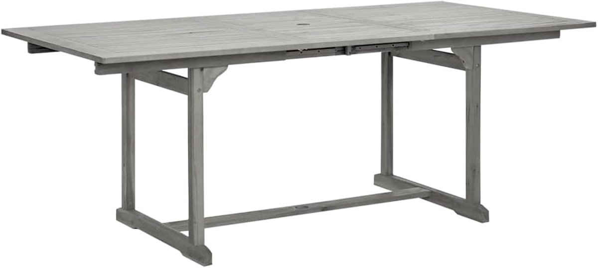 Tafel, eetkamer, keuken, tuin, uittrekbaar, van massief hout, acaciahout, tuintafel, uittrekbaar, eettafel voor de tuin van hout