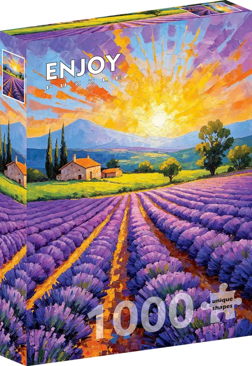 Enjoy Puzzle legpuzzel Lavender Sunset 1000 stukjes rustiek landschap.