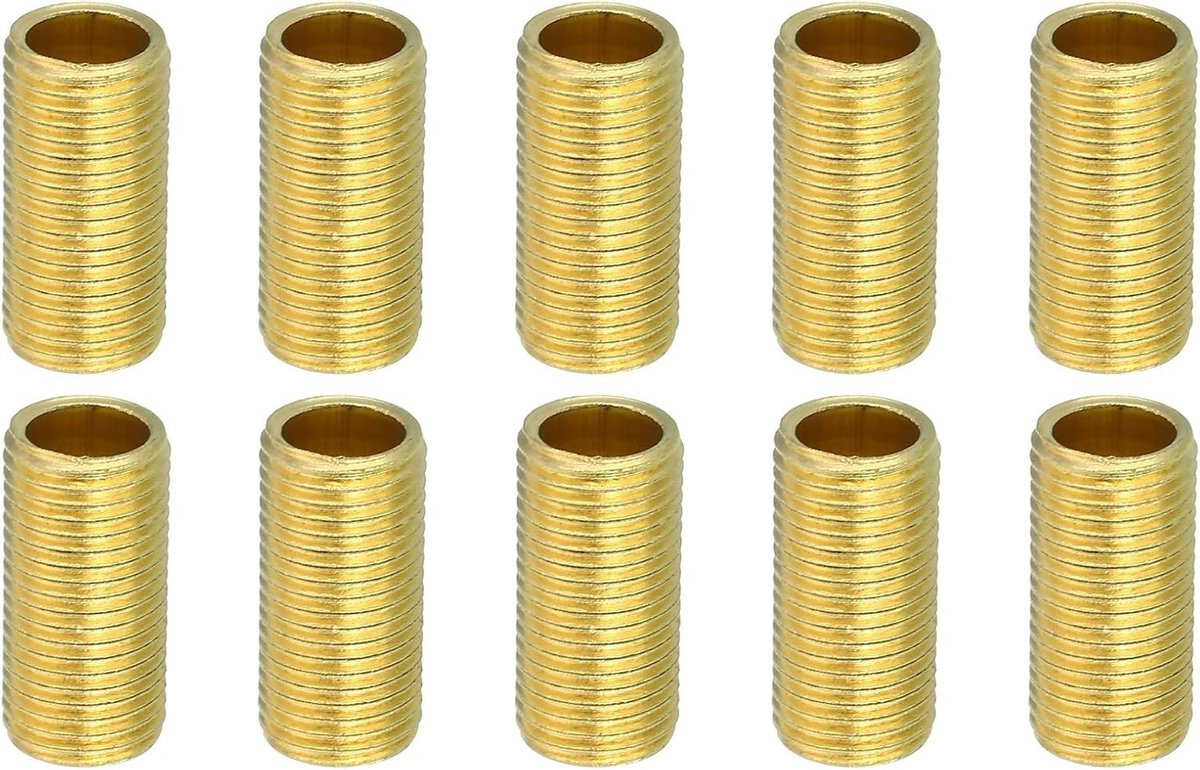 Set van 10 Fijne Draad Lampenbuizen, 20mm Draad Holle Adapter, Messing Koppeling en Fitting voor Verlichting