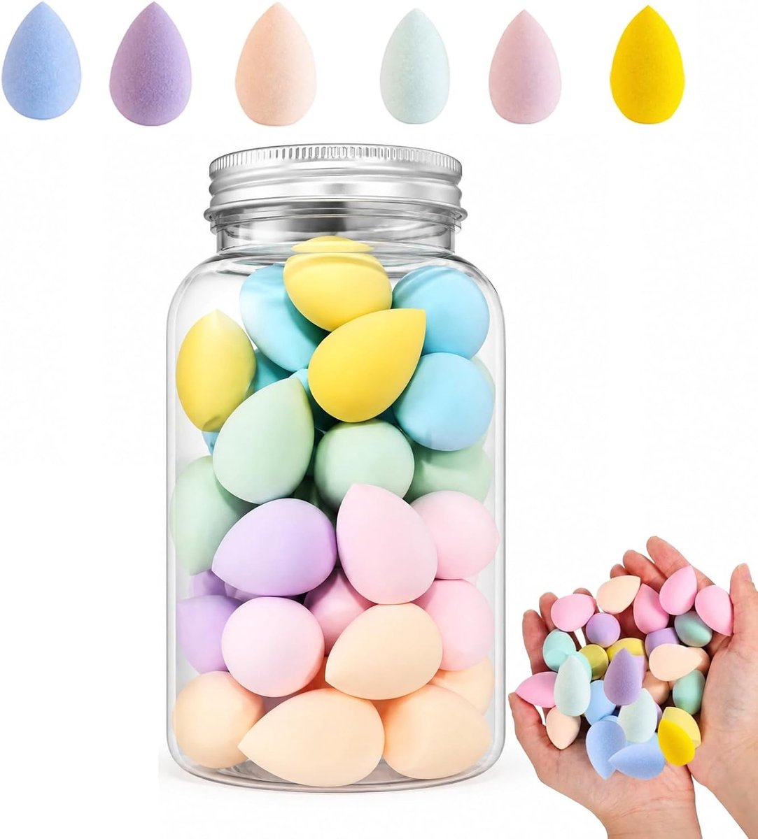 40 stuks make-up sponzen mini beauty blender nat droog
