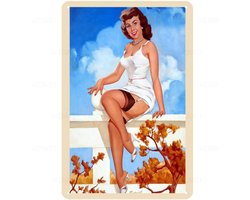 Poster Sexy Meisje Emaille Bord Vintage Retro Thuis Muur Decor Bar Pub Club Man Pin Up Girl Metalen Bord Ijzer Schilderen Plaque 20x30cm TH4344