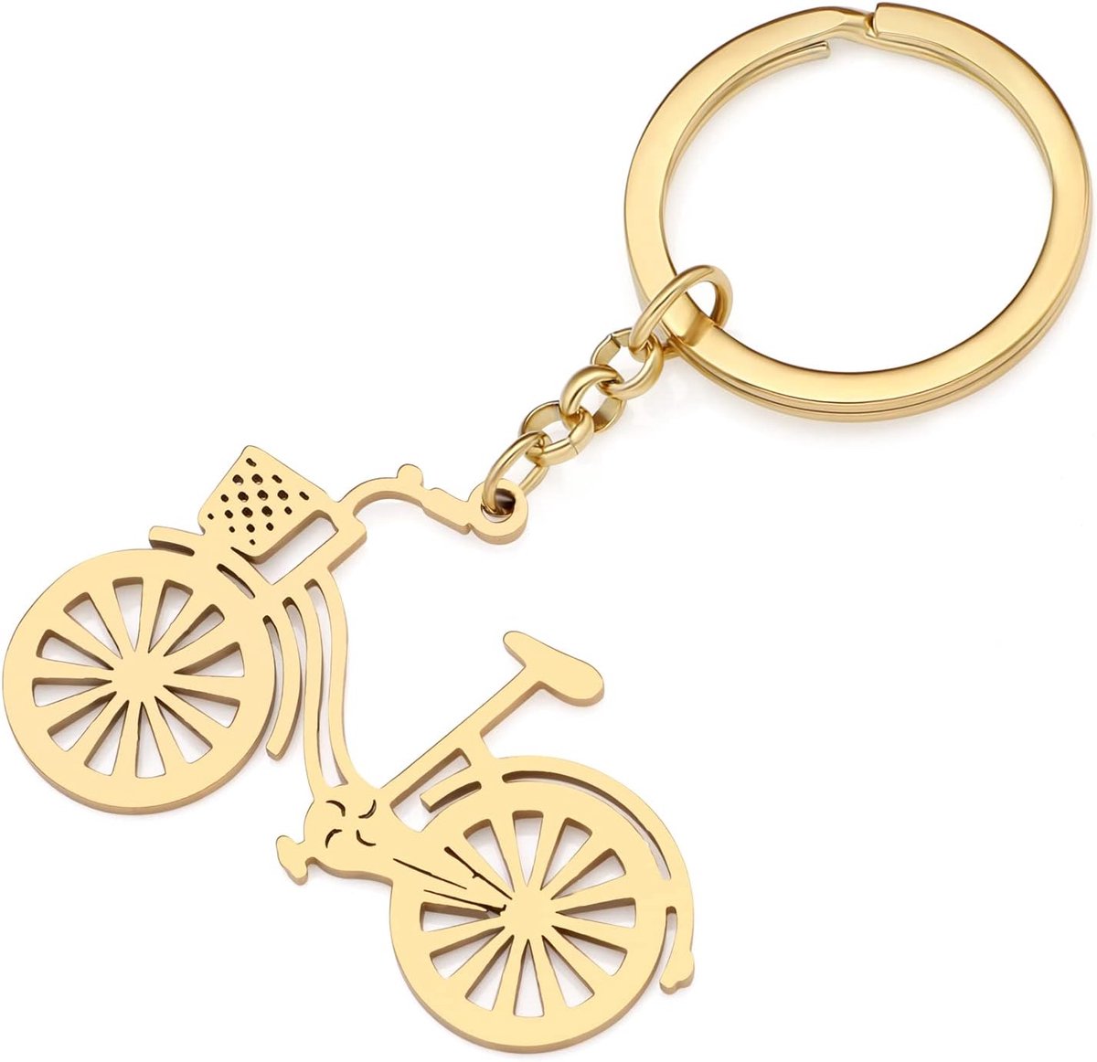 Staal 18K Verzilverde Bedels Fiets Sleutelhangers Sleutelhanger Sleutelgeschenken voor Mannen of Vrouwen Meisjes Auto Portemonnee Sleutels Accessoires
