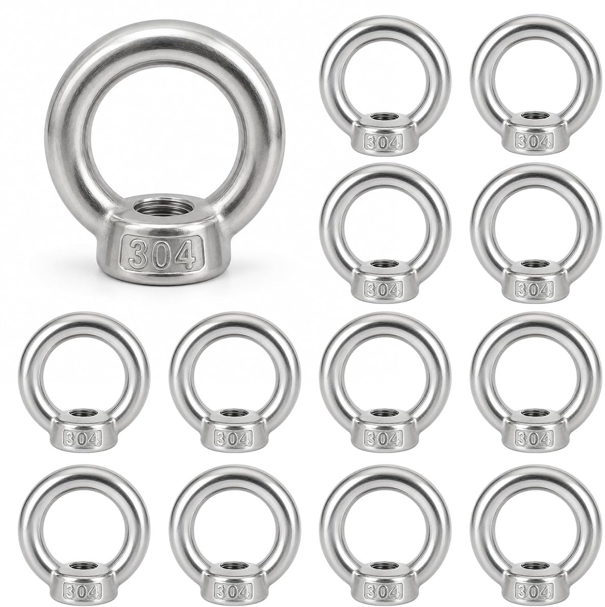 Ringmoeren M8, oogschroef 304 roestvrij staal