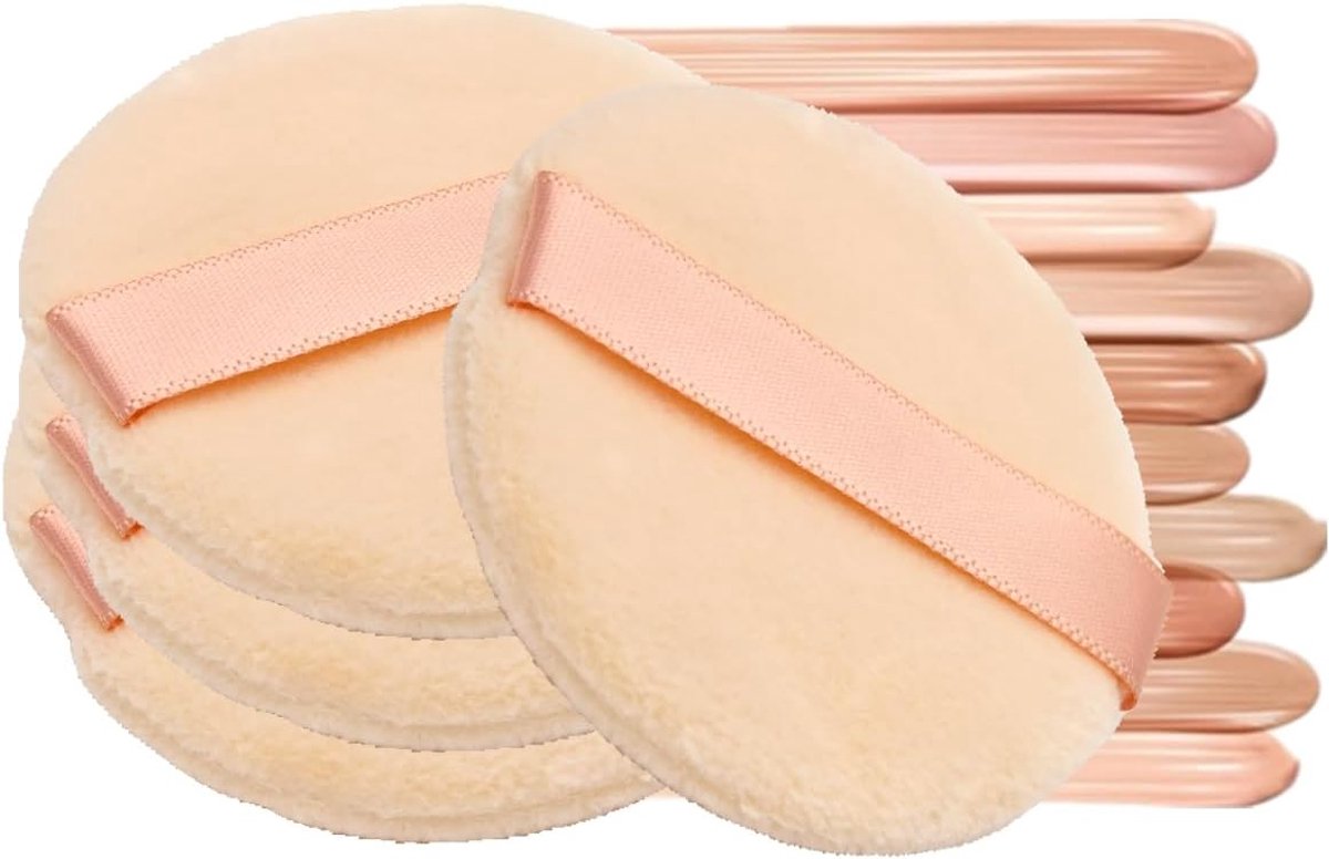 Set, 4 STKS Ronde Masseren Make-up Poeder Rookwolken 2.16 Inches Vervanging Met Opbergdoos