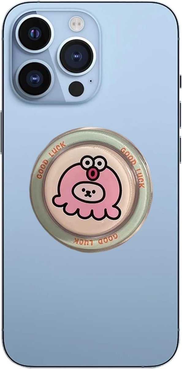 1 stuks magnetische handgreep, inklapbare standaard en handgreep, voor smartphone/Kindle/tablet, vingerhouder voor mobiele telefoon - roze octopus
