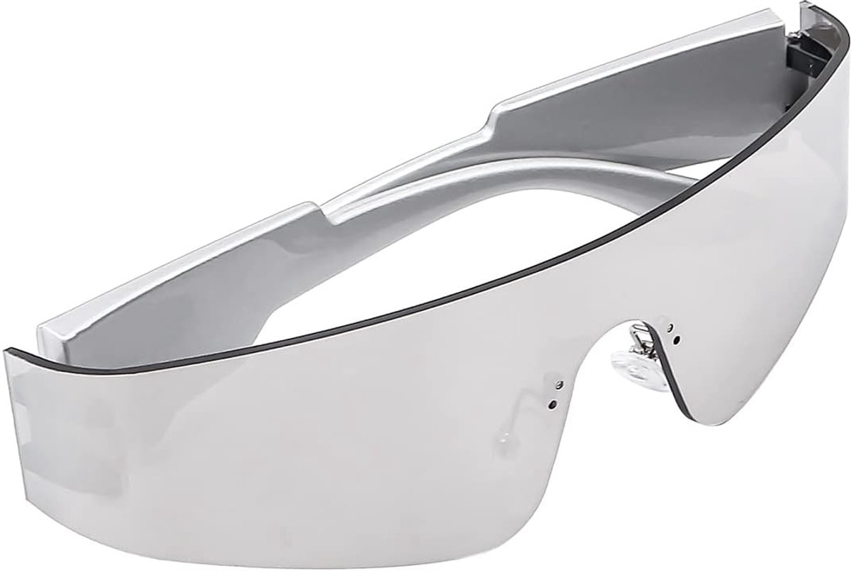 1 stuk Futuristische zonnebril Mercury Sheet Bright Silver Legs voor cosplay, slim cyclops, volwassenen, party