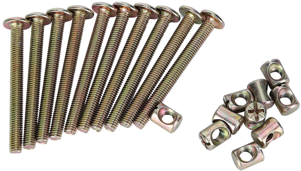 10 stks M6 Carbon Staal Schroef Bouten Met Vat Moeren Deuvel Moer Meubels Connector Bevestiging (60mm)
