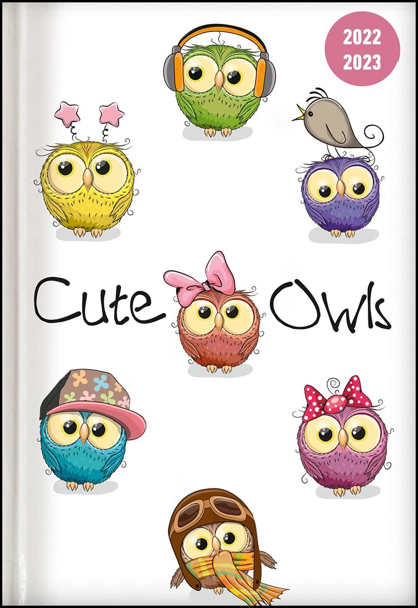 Cute Owls 2022/2023 - Schüler-Kalender A6 (10x15 cm) - Eule - Day By Day - 352 Seiten - Terminplaner - Notizbuch - Alpha Edition