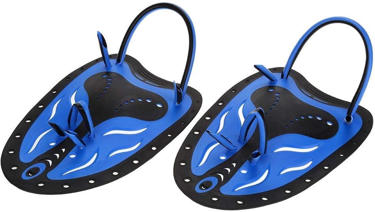 Zwemvliezen arbeidsbesparing beweeglijkheid strapless hand paddle diving duiken uitrusting (Mblauw)