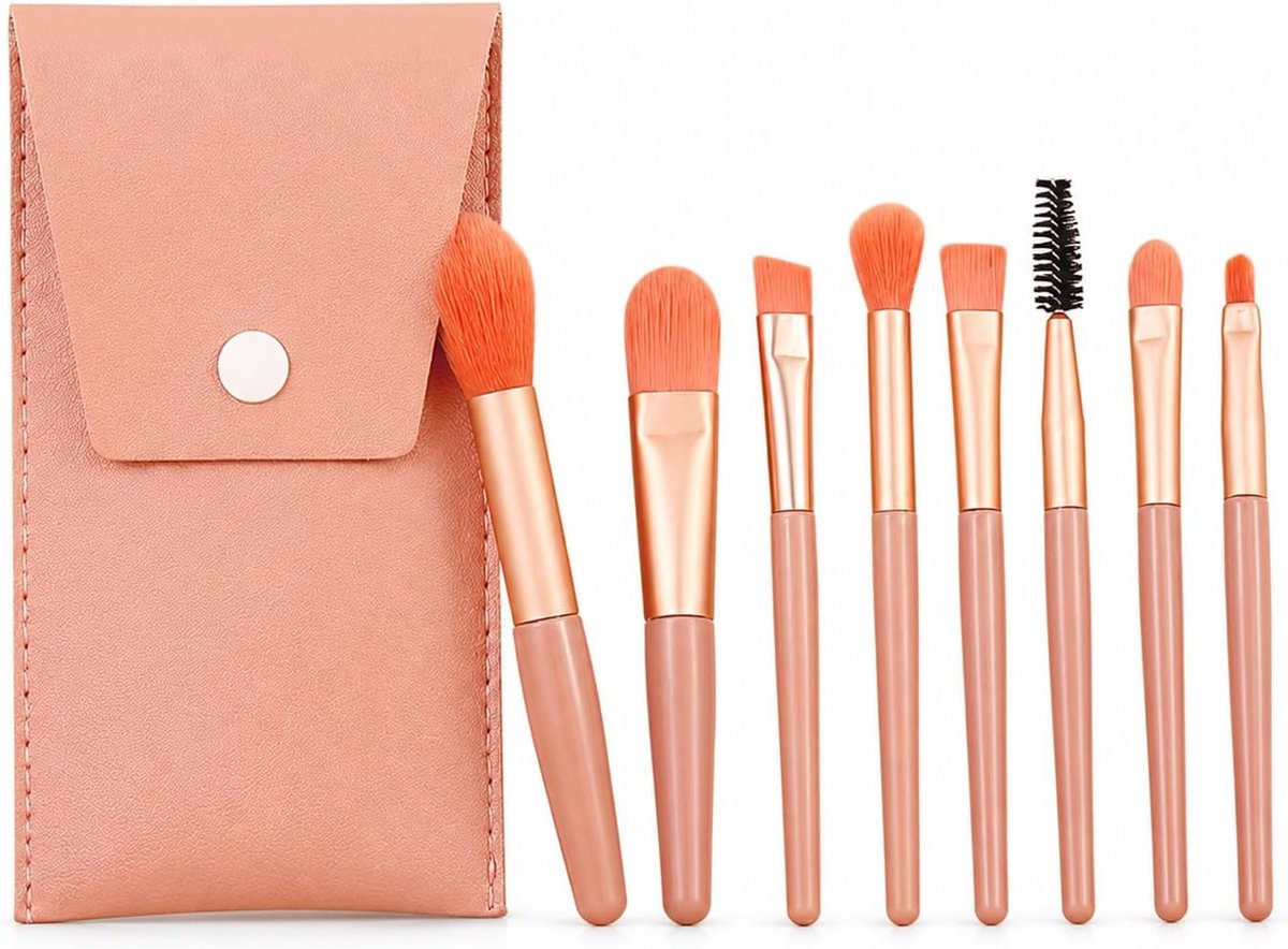 Make-up Kwasten Set Reis 8-Delig (Huidroze)