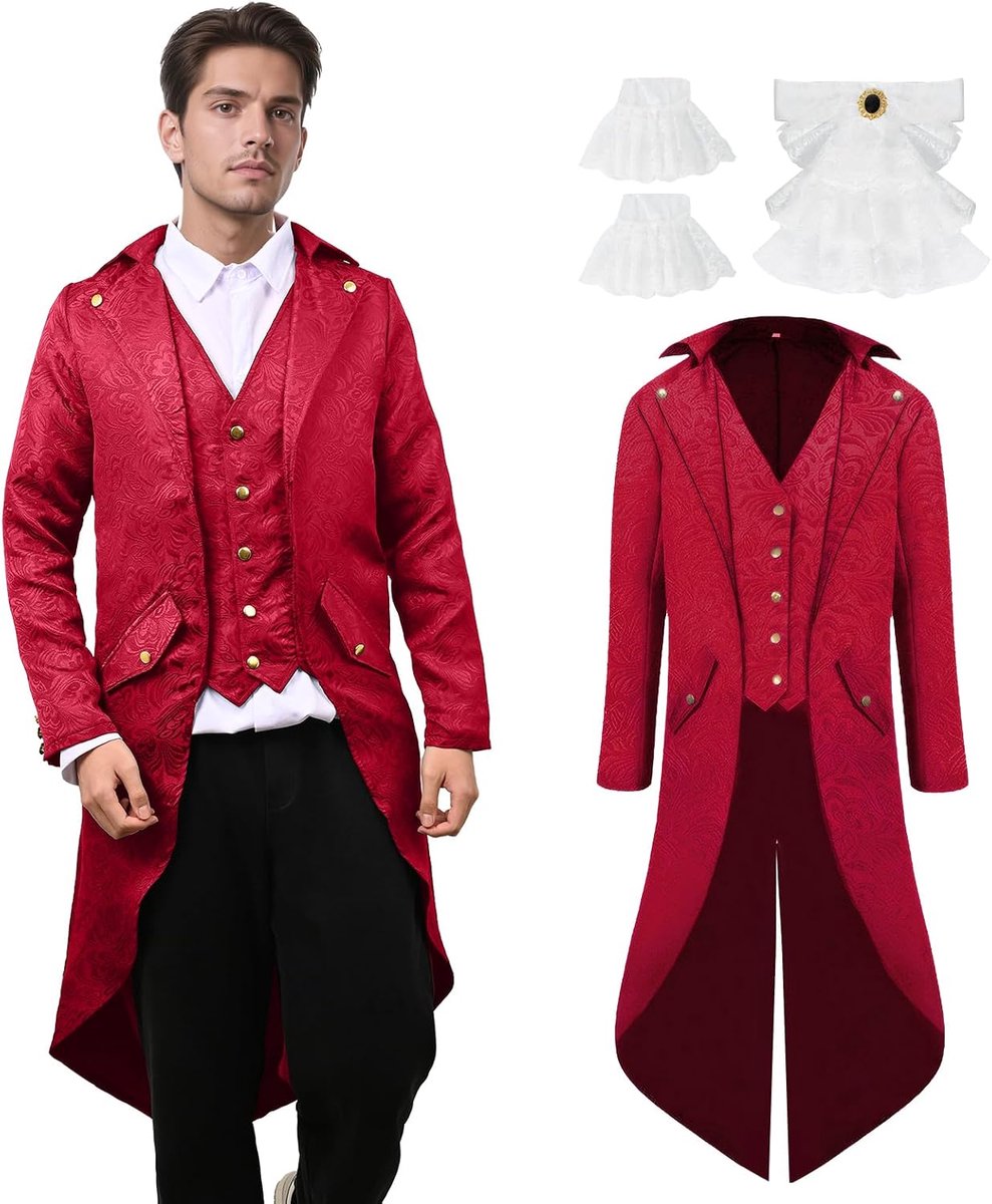 Steampunk-jas voor heren, gothic, retro jas, Victoriaanse herenjas, vampier, cosplay kostuums