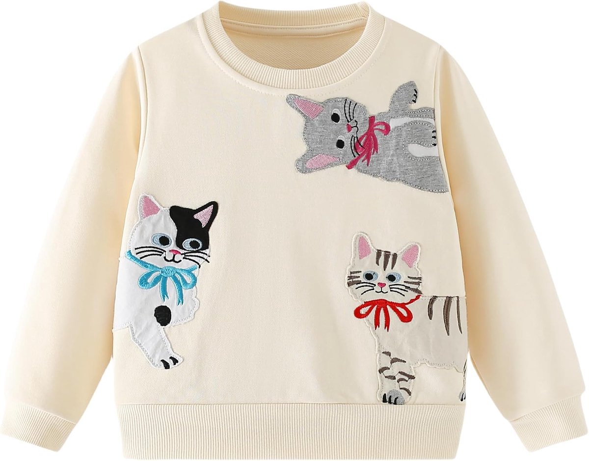 Sweatshirt Meisjes Ronde Hals Sweater Meisjes Katoen Casual Pullover voor Kinderen Herfst Winter Kinderkleding Leeftijd 2-8 Jaar