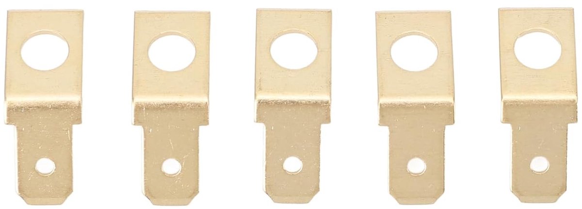 100 Stuks Quick Disconnect Terminals Niet-geïsoleerde Soldeerloze Adapter 10 Bolt 1/4 Inch Spade Messing Crimp Terminals voor Uitstekende Betrouwbaarheid