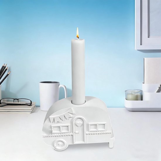 Busvorm camping bus camping bus siliconen vorm kaarshouder siliconen vorm staafkaarsen gietvorm beton kaarshouder 3D campingbus voor staafkaarsen en theelichtjes — afbeelding 4