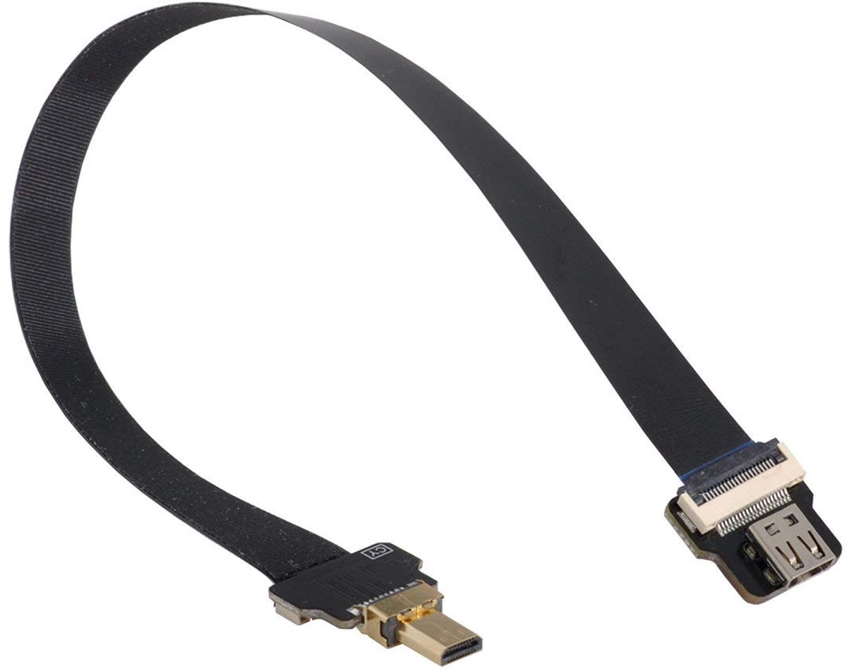 CYFPV Micro HDMI-stekker naar Micro HDMI socket verlenging FPC platte kabel 1080P voor FPV HDTV multicopter luchtopnames (0,8 m)