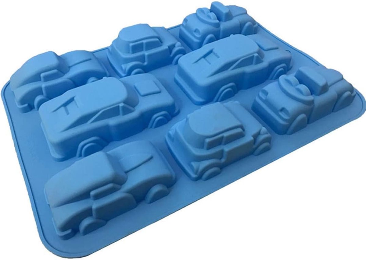 vormen, MKNZOME 6 Cavity Dinosaur gevormde zeep vorm Bakken Bakkerij Mold voor Cake Soap Candy Chocolate Cupcake Jelly Brood Pudding Muffin 8 Cavity Auto