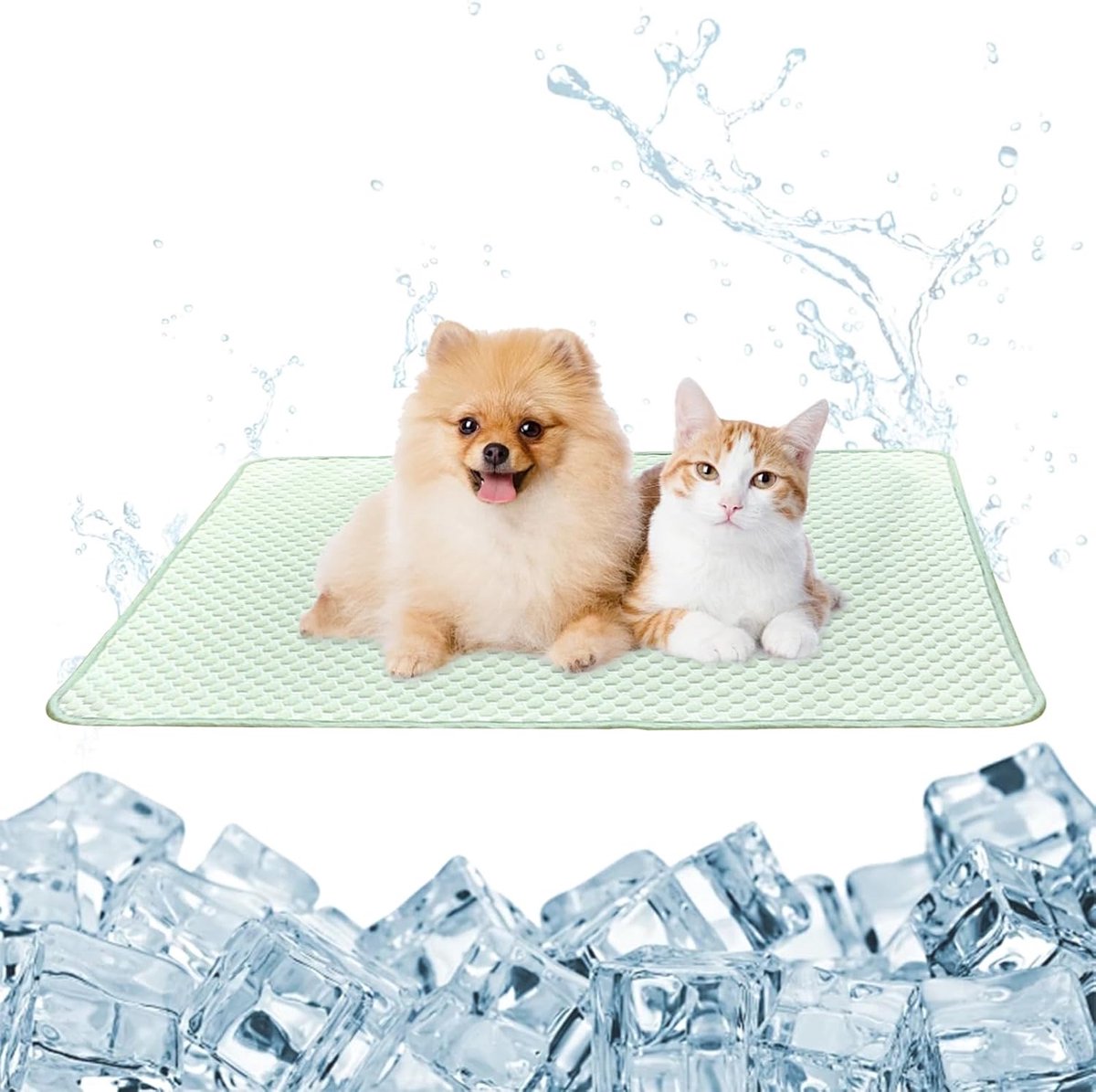 mat voor honden en katten, 60 x 45 cm, wasbaar, van ijszijde, opvouwbaar, hondenmat, verkoelende kat, verkoelend matras voor de zomer