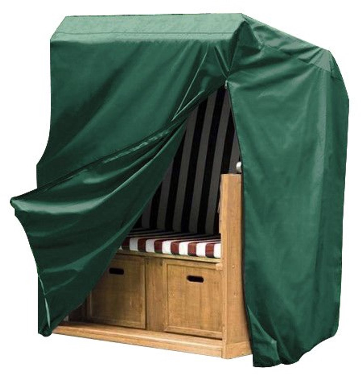 Famanu Beschermhoes zeildoekhoes voor staande mand XXL tuinmeubelen, waterafstotend, 175 / 140x135x105cm, groen