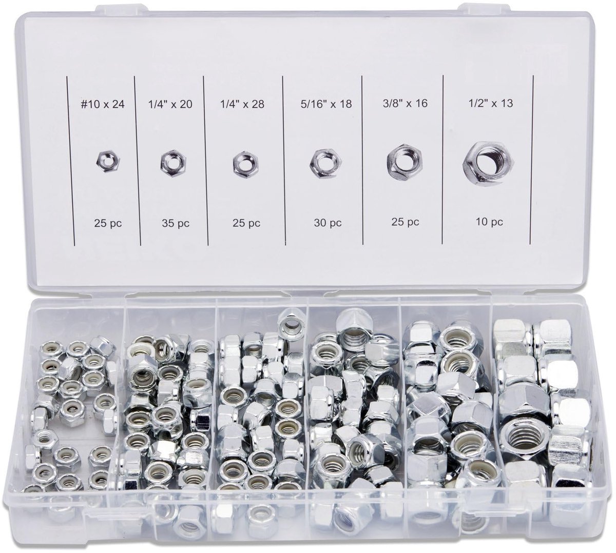 Nylon Lock moer Assortiment 150 Stuk