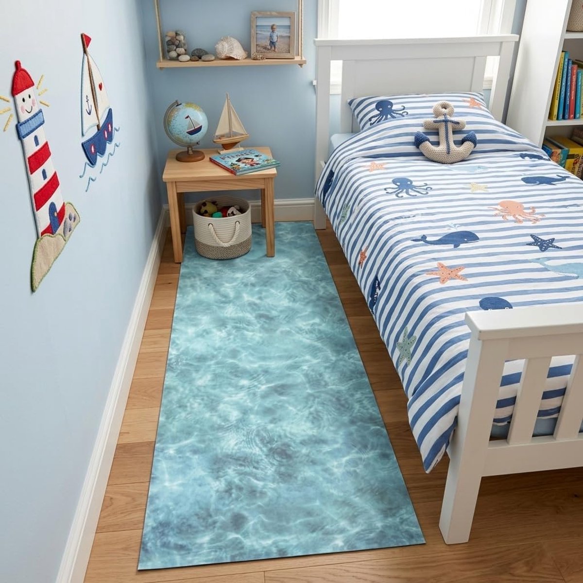 & Imperio1979, Vinilmar 02 Vinyltapijt met digitaal design voor woonkamer, keuken, entree, badkamer of slaapkamer, met antislip pvc-achterkant, blauw/turquoise