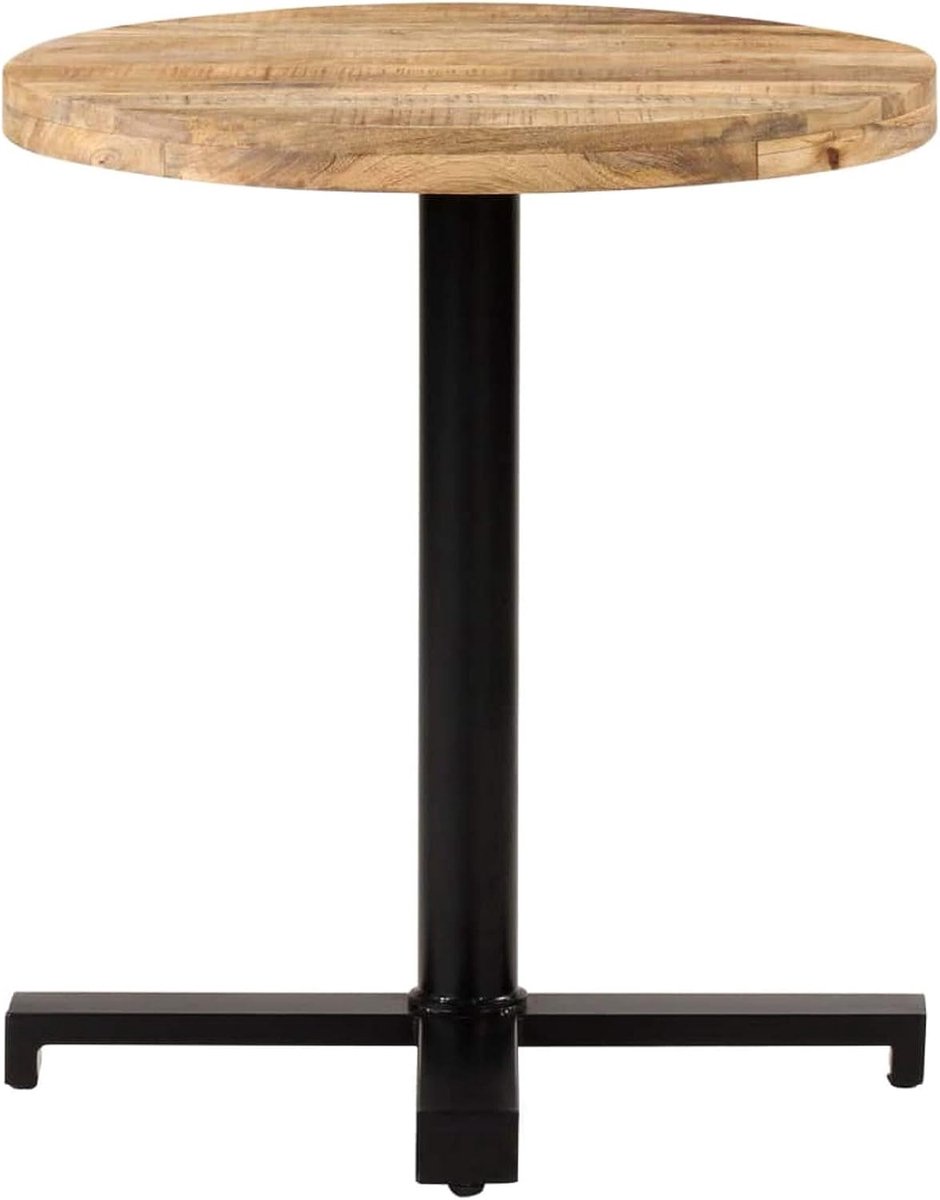 Bistrotafel voor de tuin, rond, rustiek, van mangohout, Ø 60/70/80 x 75 cm, ronde keukentafel van hout, ronde bartafel voor de keuken.