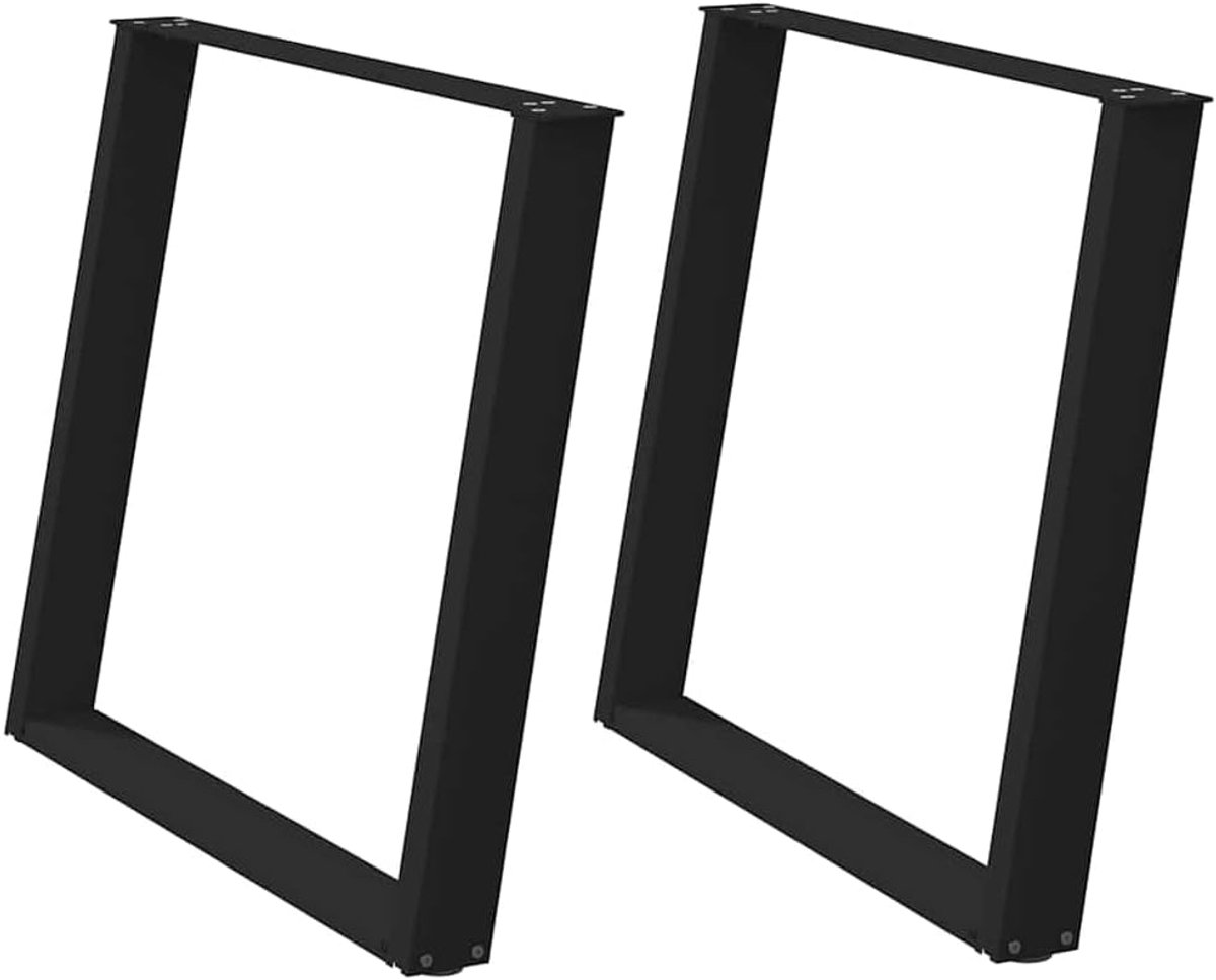 Poten, U-vorm, 2 stuks, zwart, 100 x 72-73 cm, met verstelbare nivelleringspoten en voorgeboorde gaten voor stabiele montage