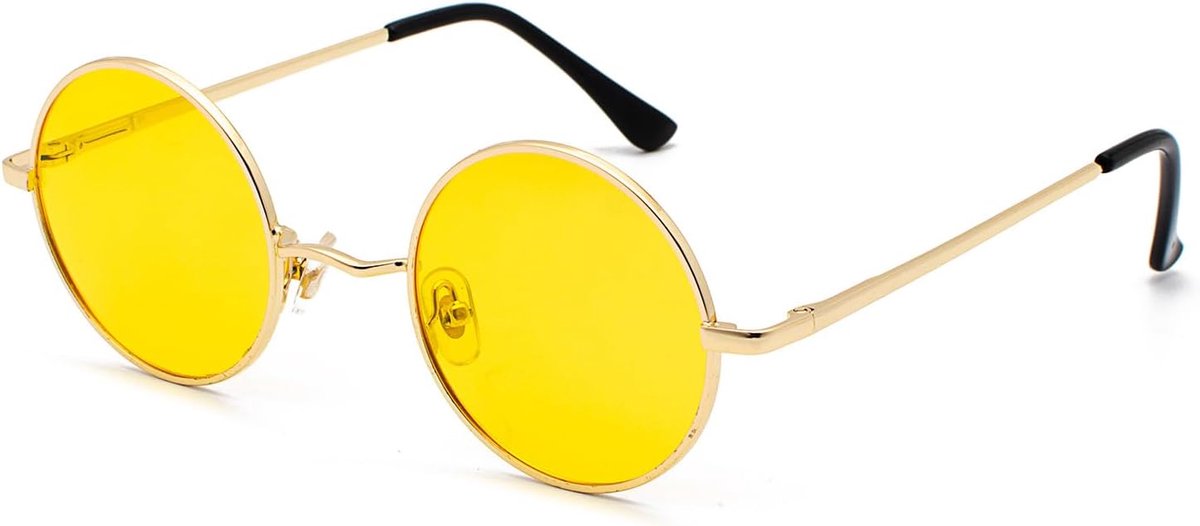 ronde gepolariseerde zonnebril voor dames en heren, vintage ronde punk-stijl bril met UV400-bescherming