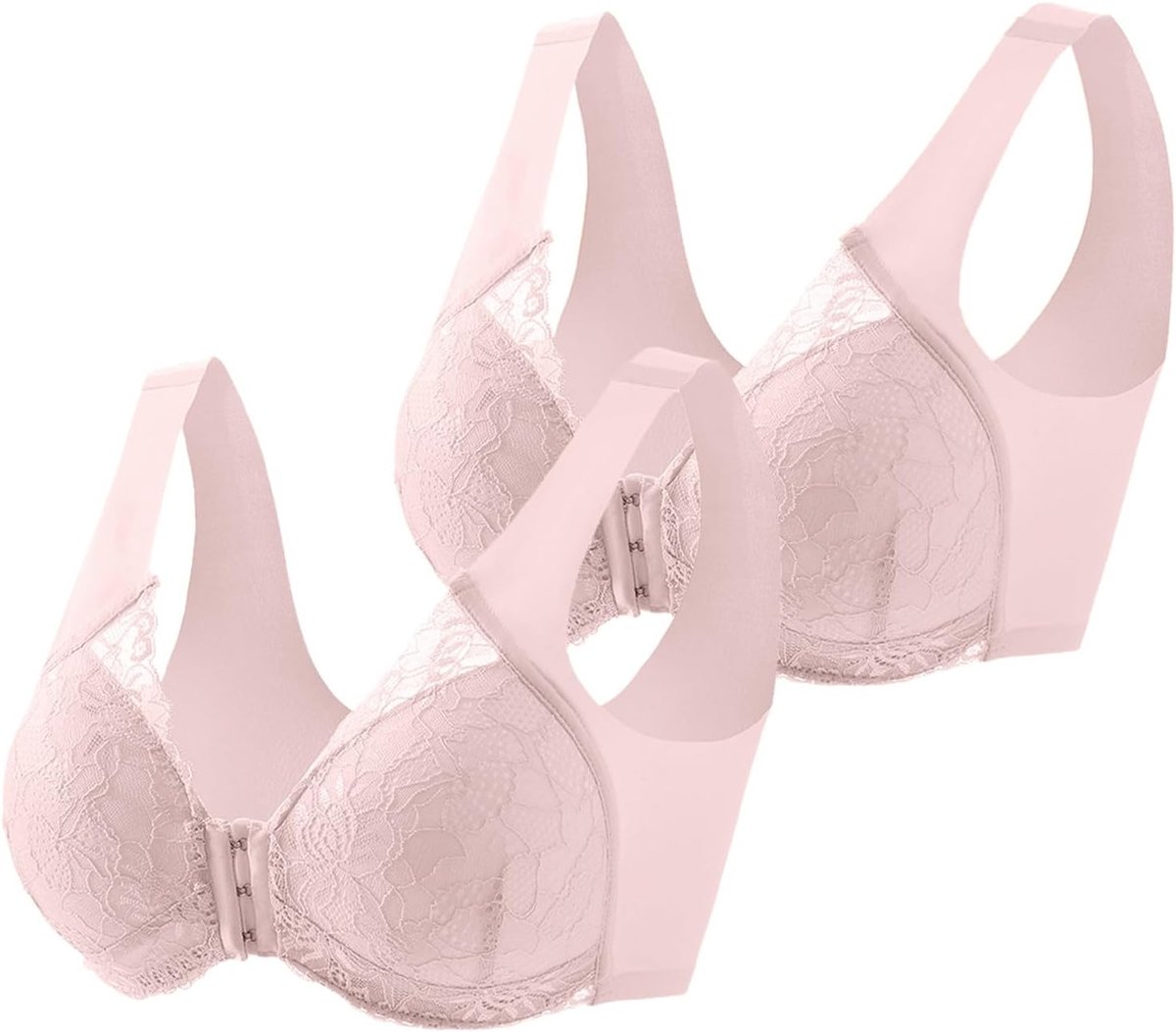 Beha met gesp aan de voorkant voor dames, 2 stuks, zonder stalen ring, naadloze beweging, verzameling, yoga, slaap, beha