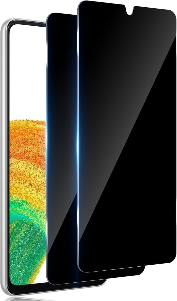 2 stuks Antispy Screen Protector voor Samsung Galaxy A33 Privacy, Guard 9H Filter Glas, Volledige Film gehard glas onbreekbaar, anti-verblinding