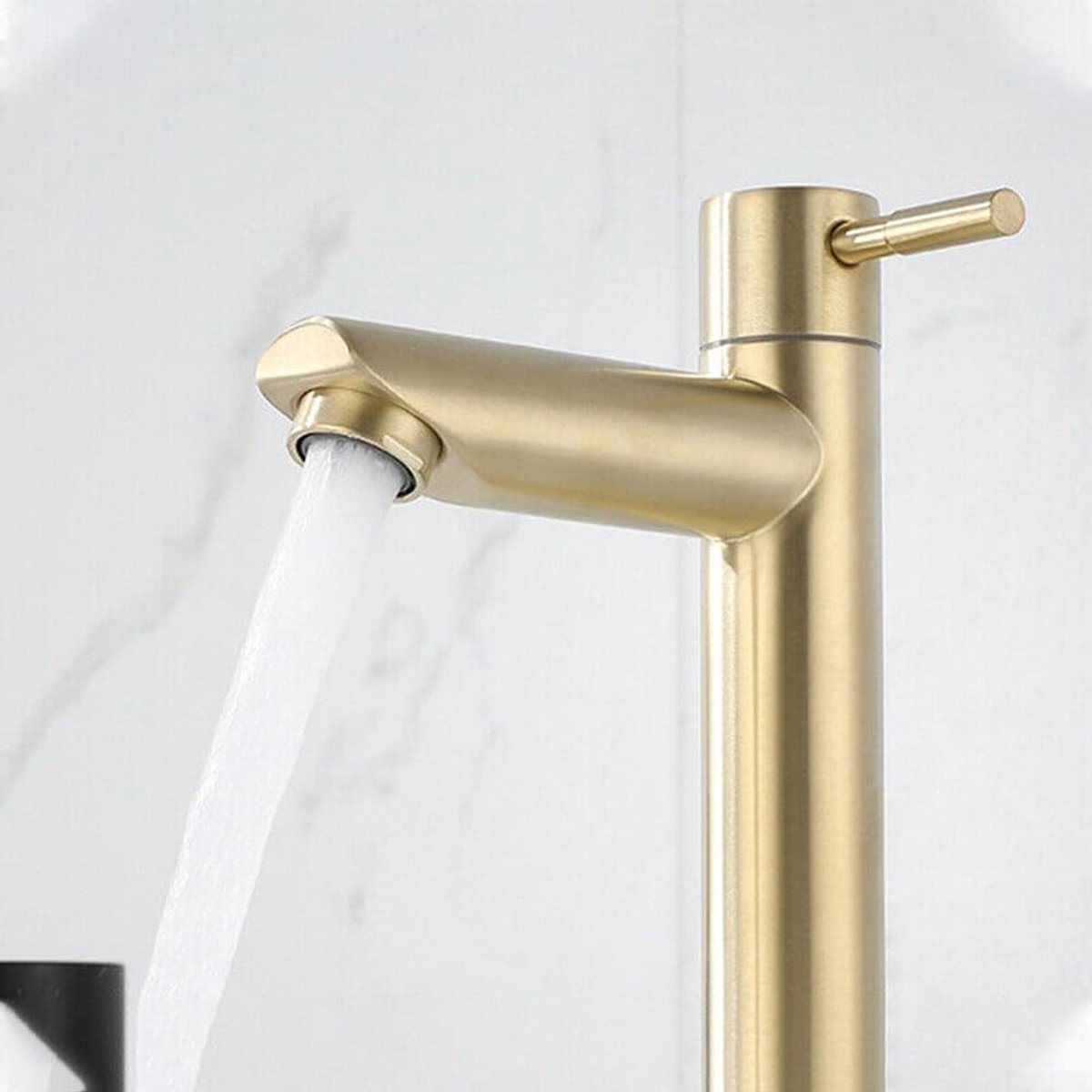 badkamer wastafel kranen, geborsteld goud wastafel mengkranen, vintage kraan voor garderobe, koud en warm water kraan, G1/2 (S)