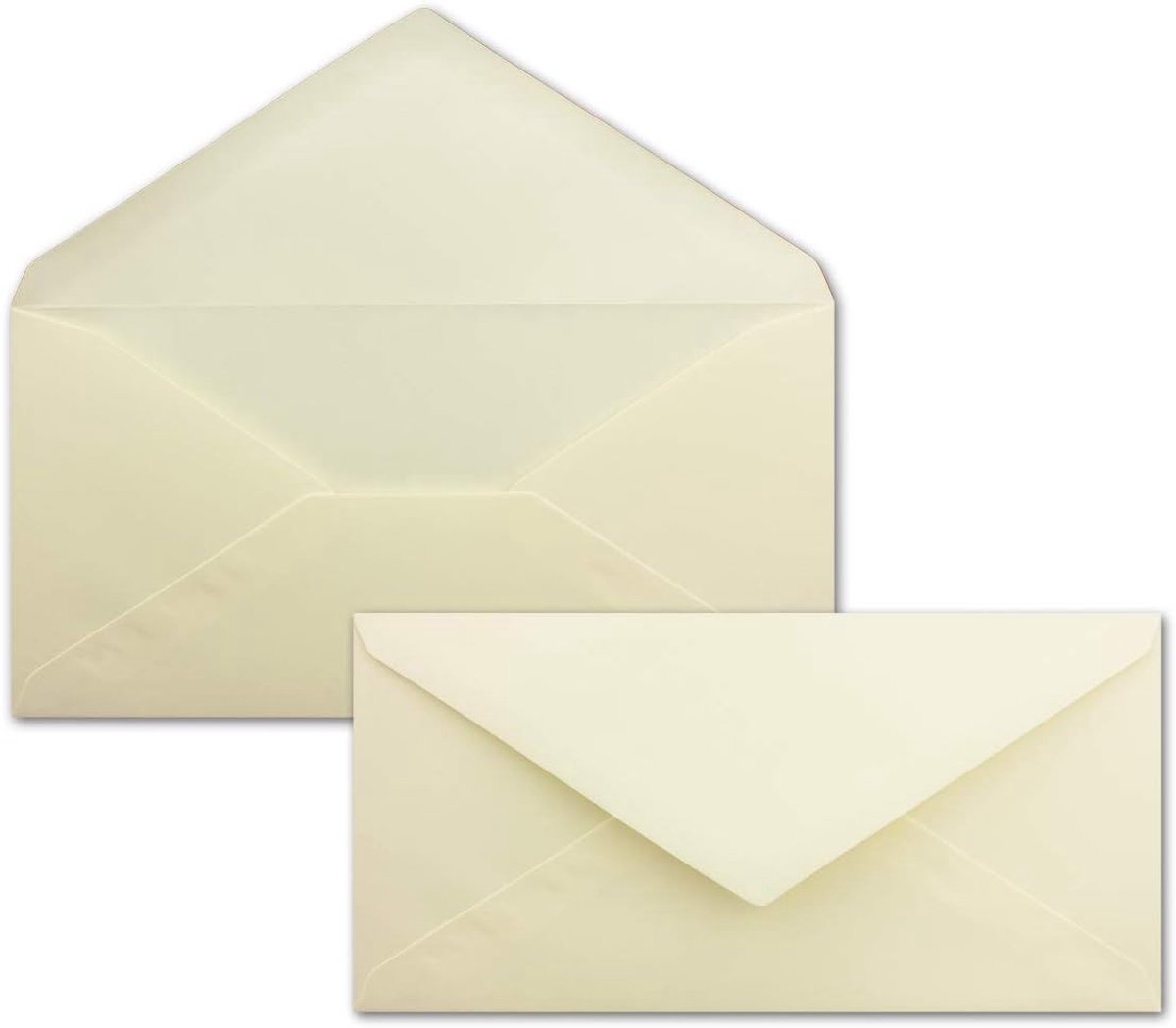100 Enveloppen Vanille DIN Lang - 110 x 220 mm (11 x 22 cm) - Enveloppen met natte plakrand zonder venster - Ideaal voor uitnodigingskaarten - Serie FarbenFroh van GUSTAV NEUSER