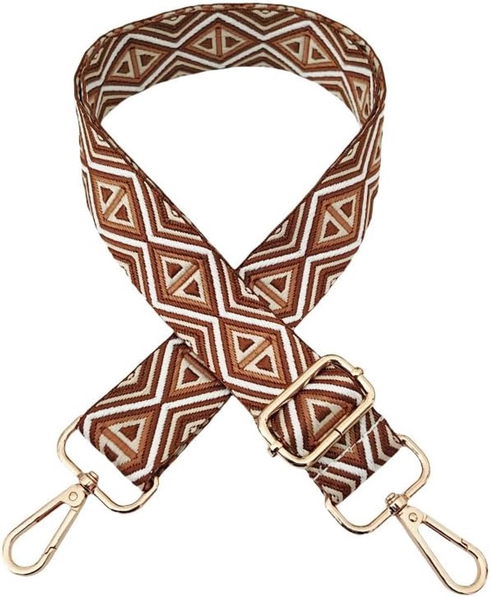 schouderriem voor tassen, 3,8 cm, tassenriemen om te wisselen, Rhombus draagriem, schouderriem met gouden karabijnhaak, 72-130 cm, draagriem voor dames, doe-het-zelf accessoires