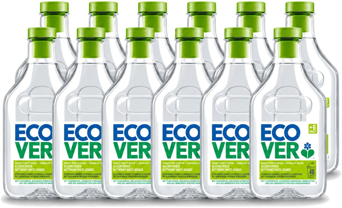 12 x Ecover - Allesreiniger - Citroengras & Gember - 1 liter - Voordeelverpakking - 12 stuks