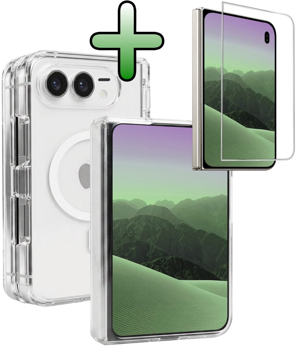 Hoesje Met Screenprotector - Geschikt voor Apple iPhone Duo - Magsafe Compatible - Sterk & Shockproof - Back Cover - Shock Proof Case - Telefoon Hoes - Transparant
