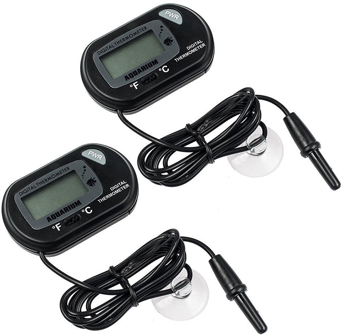 LCD Digitale Watertemperatuurmeters voor Terrarium, Aquarium en Vivarium, Set van 2