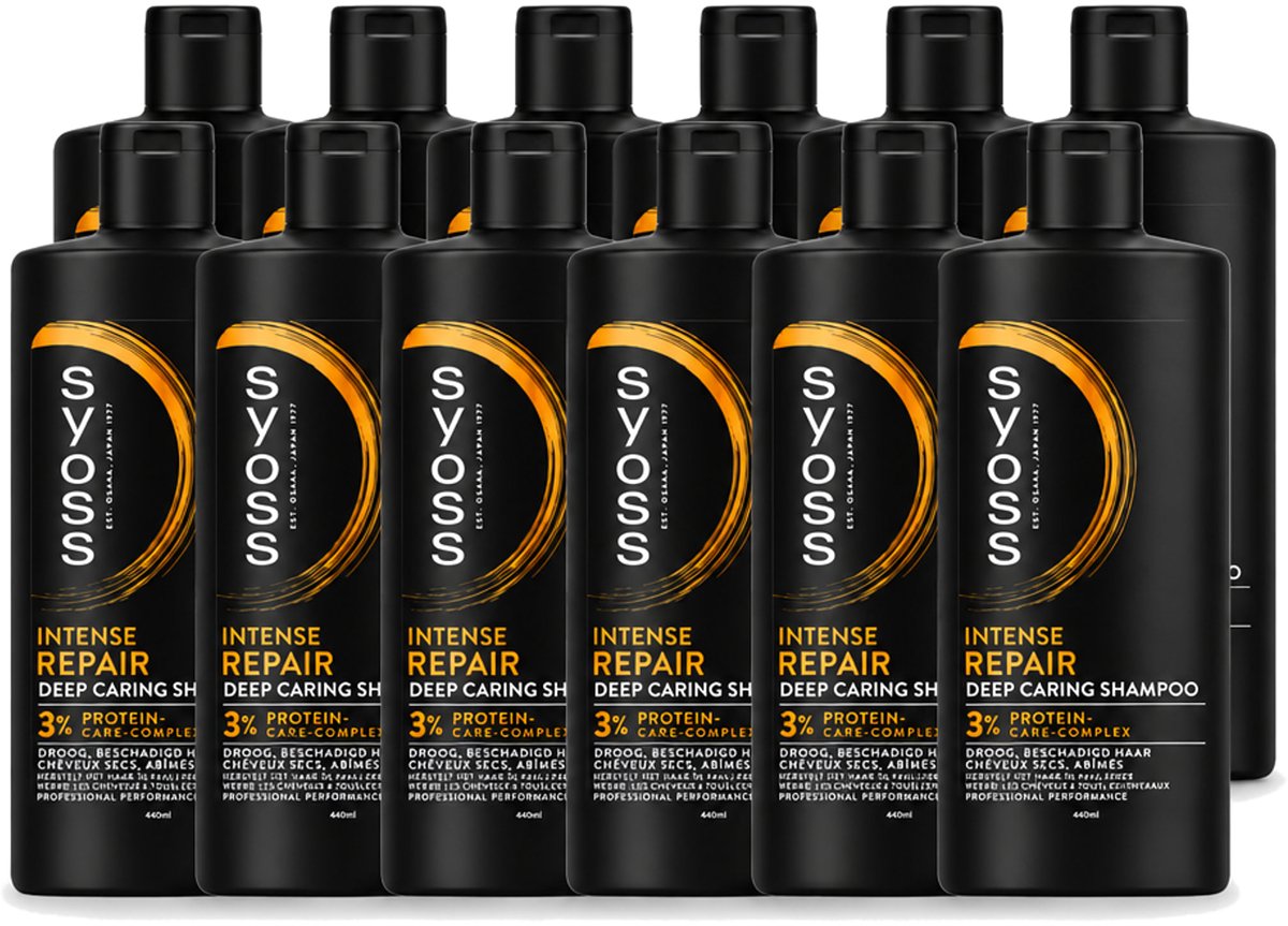 12 x SYOSS - Repair 440 ml - Shampoo - Herstellende Formule - 440ml - Voordeelverpakking - 12 stuks