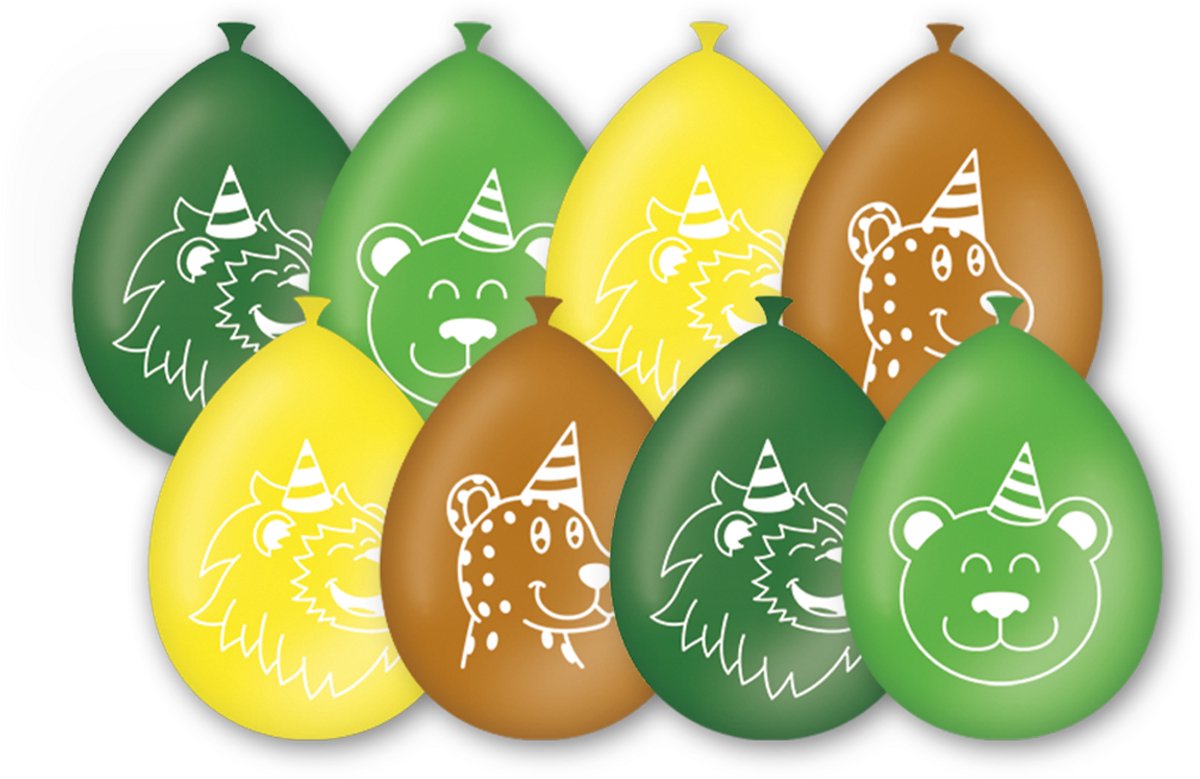 LUQ – Jungle Kinderfeestje Latexballonnen – 8St – Safari Party Birthday Decoratie – Verjaardag Versiering – Helium Ready