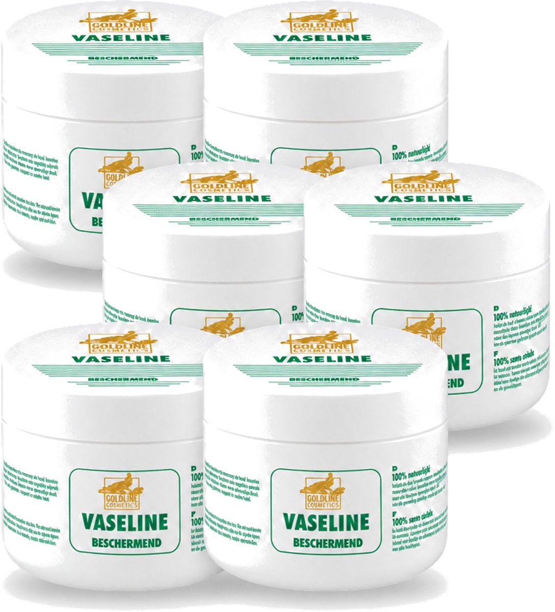 6 x Goldline - Vaseline - Huidverzorging - Beschermend & Hydraterend - 250 ml - Voordeelverpakking - 6 stuks