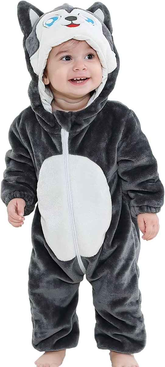Baby Dier Rompertje met Capuchon Kleuters Winter Flanel Onesies Jumpsuit 0-36 Maanden
