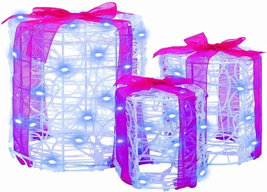 Dozen, blauw, 20 x 20 x 21 cm, acryl lichtdecoratie met led-USB-aansluiting — afbeelding 2