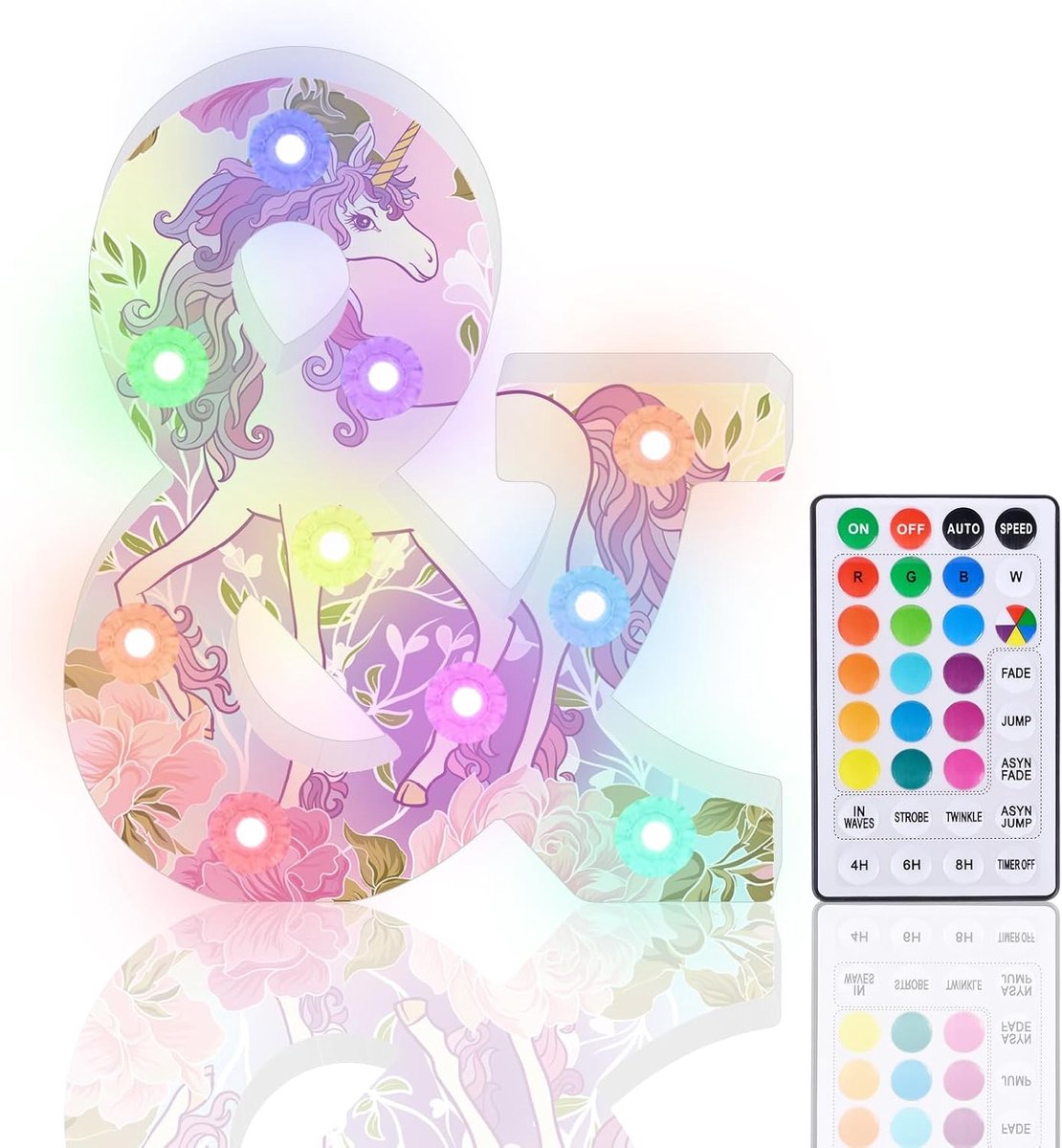 letters, Glitter LED Letterlichten 18 Kleur Veranderende Diamant Alfabet Teken Nachtlampje met Afstandsbediening voor Meisjes Geschenken Verjaardag Bar Bruiloft Feest Kerstmis Valentijn