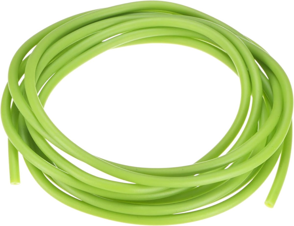Natuurlijke latex rubberen buis, 5/64 inch [1,7 mm] ID x 11/64 inch [4,5 mm] OD 10ft lengte latex slang buis voor thuis/laboratorium/sport, zeer elastische band buizen [groen]
